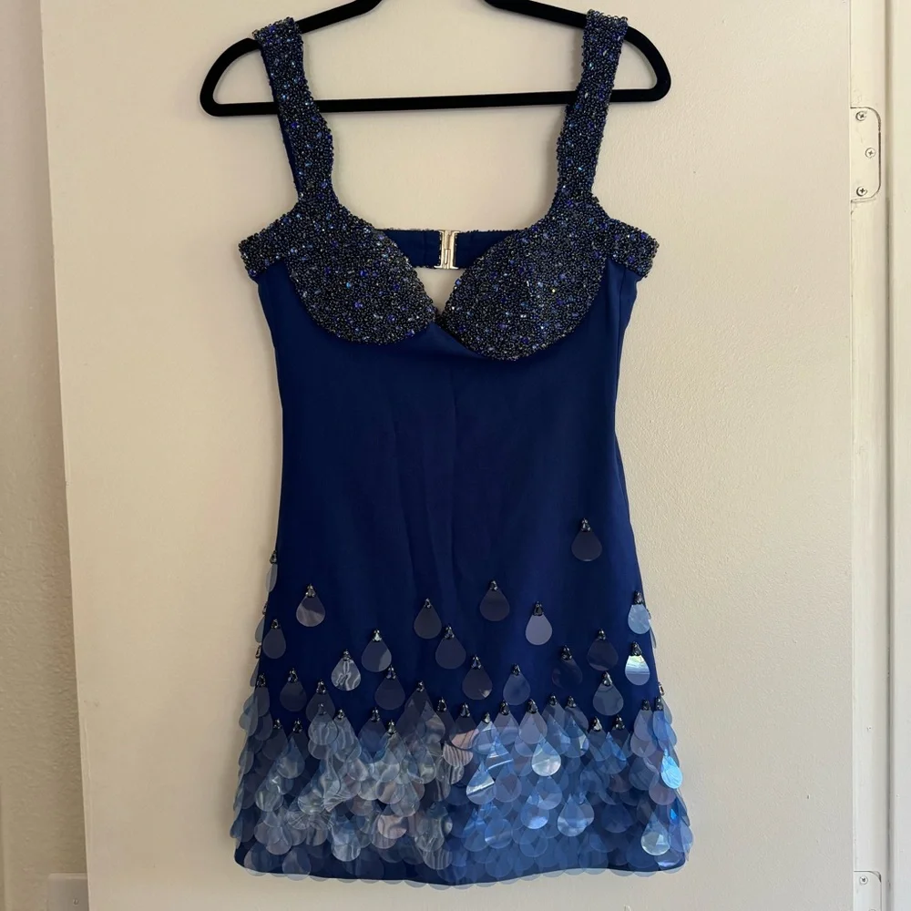 NWOT CLIO PEPPIATT BEADED MINI DRESS - Picture 4 of 12